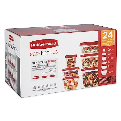 Assorted Food Storage Container Set - 24 Pieces, Kitchen Organization