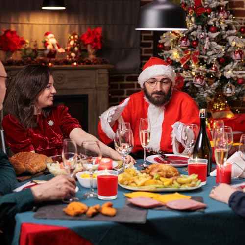 4 Packs Unscented Red Burgundy Colored Votive Candles in Glass, 2 Inch Natural Soy Wax Scentless Candles for Christmas Wedding Party Home Holiday Relaxation Spa, 12-15 Hour Burning Time