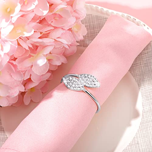 Hotop 100 Pcs Silver Napkin Rings Set for Fall Thanksgiving Table Decor