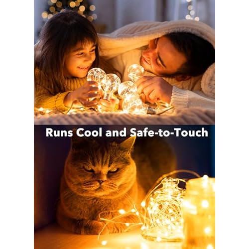 Minetom 6 Pack Fairy Lights Battery Operated String Lights - 7ft 20 LED Waterproof Silver Wire Firefly Lights Waterproof for DIY Crafts Wedding D?cor Table Centerpieces Mason Jars Party