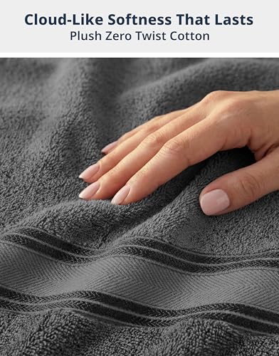 Space Grey 18-Piece Cotton Bath Towel Set - Soft & Absorbent, Complete Bathroom Linen