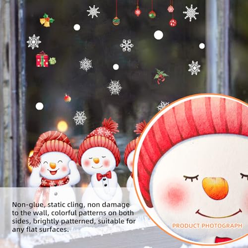 Christmas Window Clings Snowman Anti-Collision Decals Glass Alert