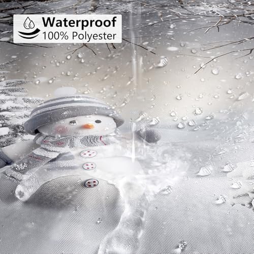 MEHOFOND Winter Snowman Shower Curtain 72x72 in with 12 Hooks