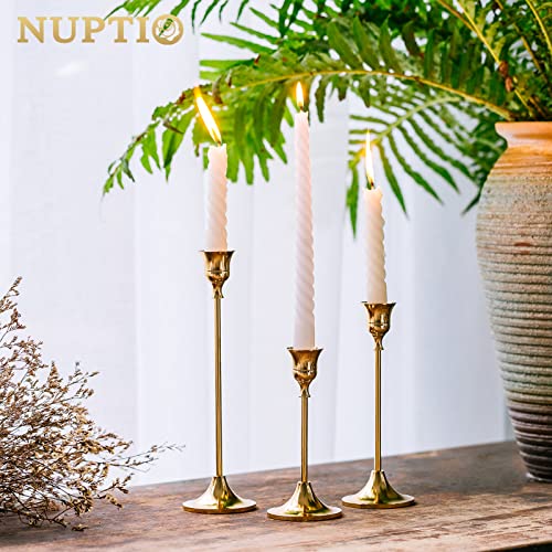 Nuptio 3 Pcs Black Candlestick Holders Taper Candles Holder Candle Stick Holder for Dining Table Halloween Candle Holders for Tapered Candles Decorative Centerpiece for Christmas Party Housewarming