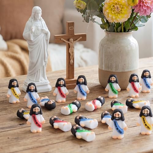 Small Jesus Figurines Set - 215 Religious Miniatures for Easter Gifts & Decorations