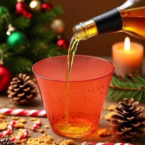 24 PCS Christmas Clear Plastic Cups 9 Oz, Red and Green Disposable Cups, Ice Cream Cups,Drinking Tumblers, Disposable Wine Glasses for Holiday Parties, Xmas, New Year, Wedding