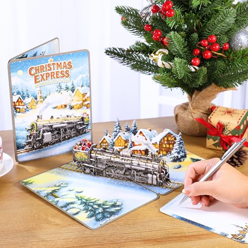 Steam Train Pop-Up Christmas Card 3D – Christmas Express (SISTIMON) Train Variation