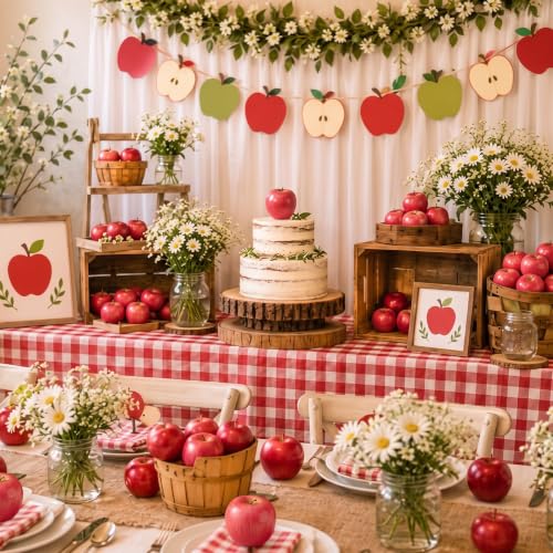 Artificial Red Apples Decor - 12 Fake Plastic Fruit for Home & Event Decoration