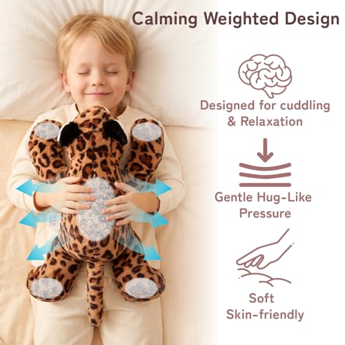 Weighted Stuffed Animal Leopard Plush 25in 5lb Sensory Calming Toy - Leopard / 5.0 Pounds