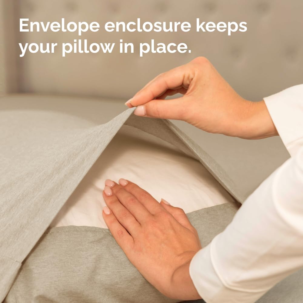 King Standard Pillow Cases - Soft Hotel Quality Covers for Comfy Bedding | Set of 4 in Heathered Beige