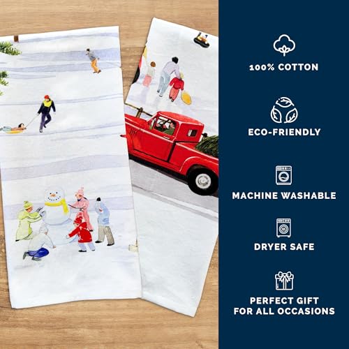 X Felix Doolittle Winter Wonderland Kitchen Towels, Set of 2 | 100%