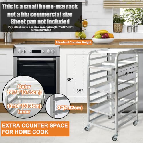 Lopeztek 10-Tier Sheet Pan Rack with Wheels for Home Kitchen Baking & Cooling - Variation: Rack