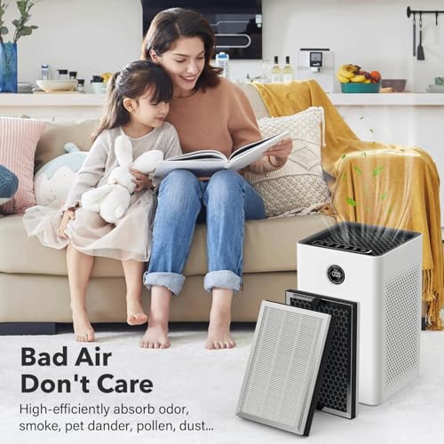 Replacement Air Purifier Filter 3-in-1 HEPA H13 with Activated Carbon - 4 Pack for JF260
