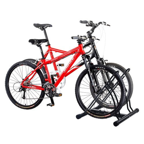 RAD Cycle Dual Bike Rack for Indoor/Outdoor Use – Fits Mountain, Road, Kid’s Bikes – Two Bike Stand, Steel Tire Storage Solution
