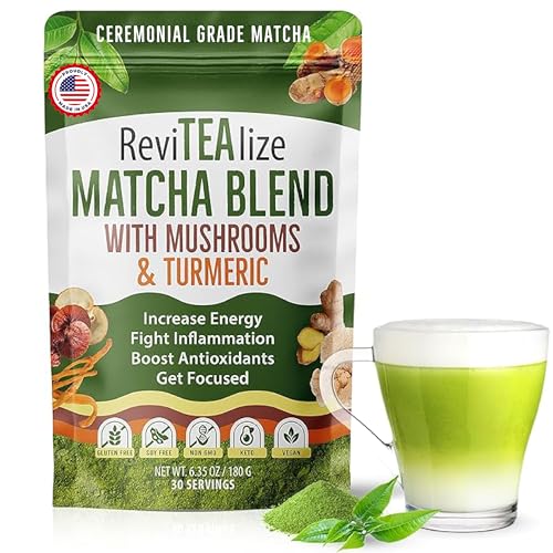 Matcha Mushroom Powder with Cordyceps & Lion's Mane - 30 Servings