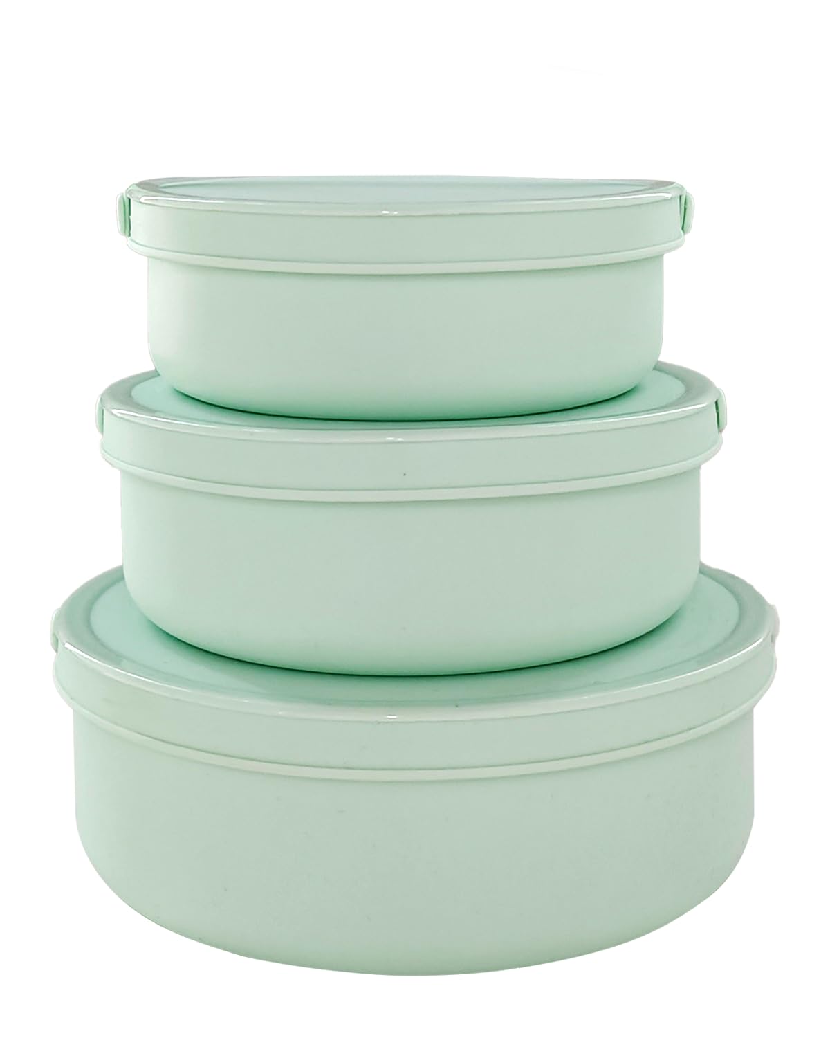 DGitaor Silicone Food Storage Containers Bowl, Set of 3 Reusable Silicone Bento Lunch Box Containers with Lids (17oz, 25oz, 42oz) Dishwasher, Microwave and Freezer Safe Mint Green
