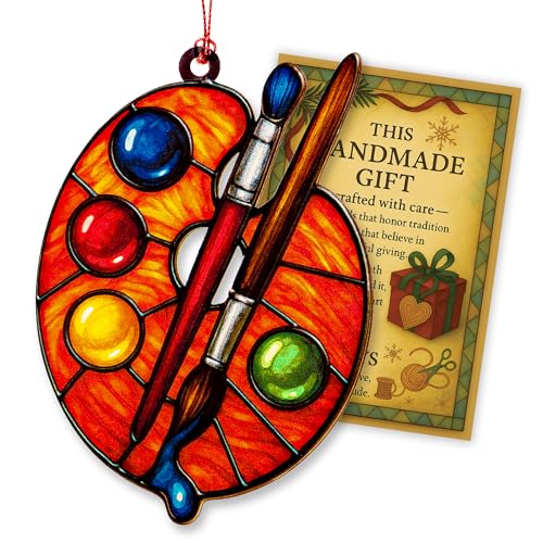 Paint Palette Ornament ? Artist Ornaments | Painting Christmas Ornaments + Art Lover Ornament ? Christmas Ornament 2025 ? Car Mirror Hanging - Xmas Funny Decoration