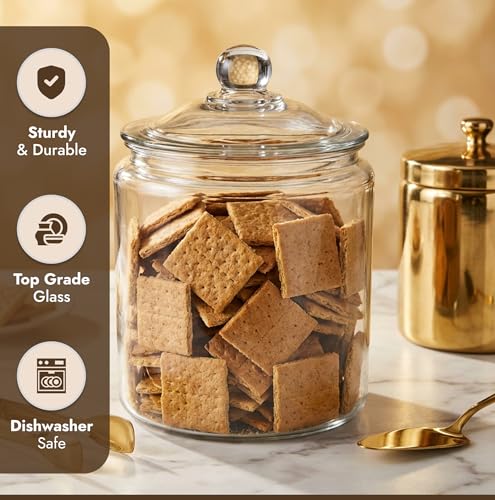 Gallon Glass Cookie Jar with Airtight Lid - 1 Pack