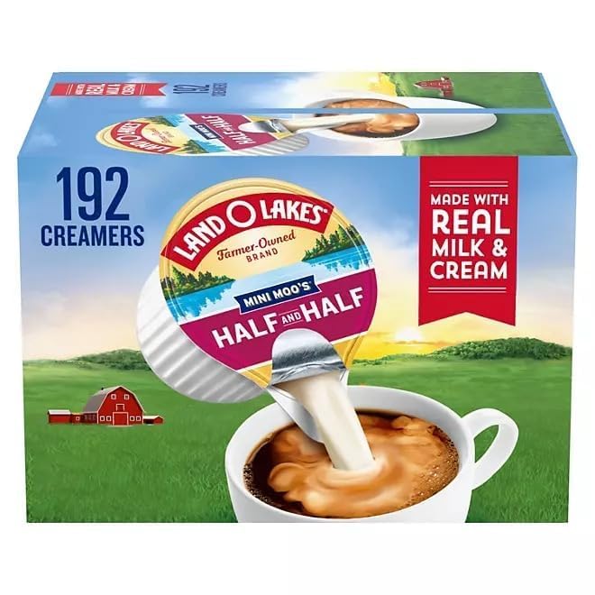 Mini Moo’s Half & Half Creamer Singles - 192 Count | Perfect for Coffee Lovers