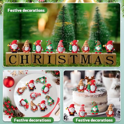 50 Pcs Christmas Mini Gnomes Xmas - Var 50/Xmas, PVC Santa Folk Figurines 3x2 cm