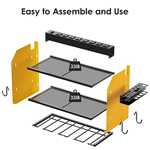 CCCEI Wall Mount Modular Tool Charging Organizer, Yellow, 2 Pack, 3