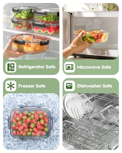 Canfanni 40-Piece Glass Food Storage Container Set with Airtight Lids