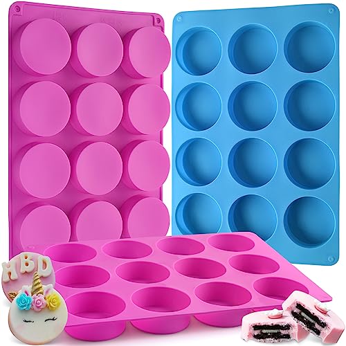 Sakolla 3-Piece Chocolate Cookie Mold Set, 2.1 Inch Silicone Baking Molds