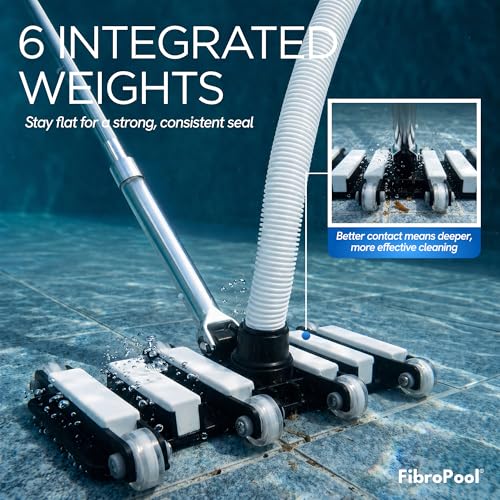 FibroPool Weighted Flexible Pool Vacuum Head - 14.4 x 10.5 in, Drill-613