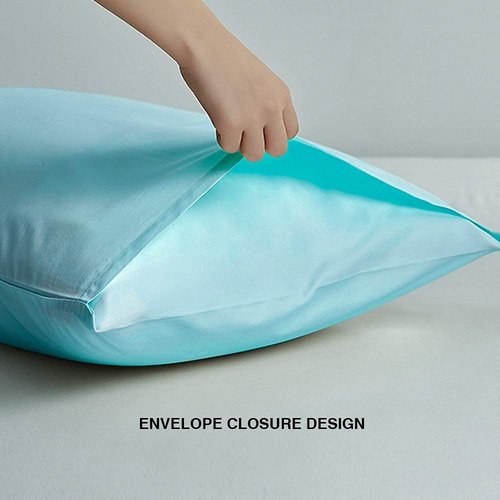 FLXXIE King Pillow Cases - Soft Microfiber Covers with Envelope Closure | Wrinkle & Fade Resistant, 20x36, Aqua