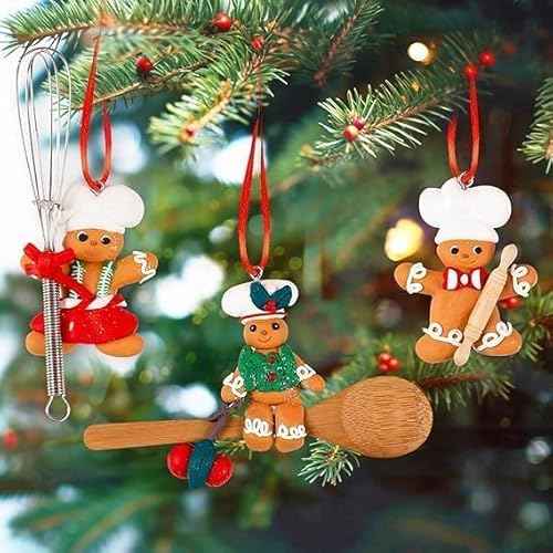GuassLee Chef Gingerbread Christmas Decorations for Tree Apron Ornaments for Kids Christmas Tree Kitchen Baking Home Decor