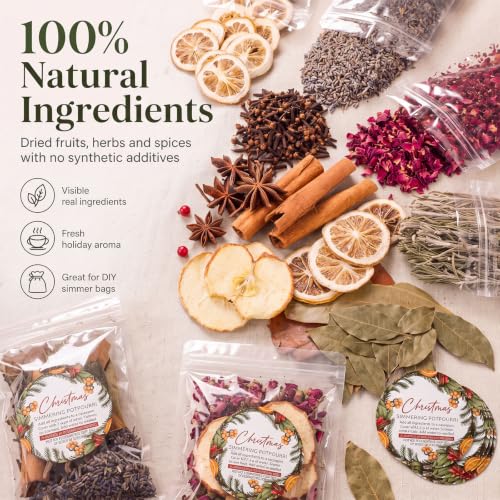 Naucoos Christmas Simmering Potpourri Kit – 18 Pack Stovetop Spice Set for Gift Giving