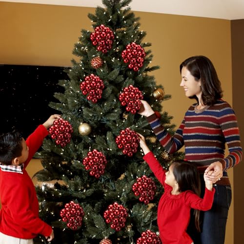 Soulchen Burgundy Christmas Berry Tree Picks Set of 6 - Holiday Ornaments