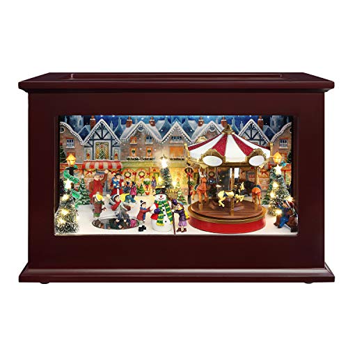 Heirloom Mr. Christmas Animated Glass & Wood Music Box - Plays 35 Songs, Brown ( variation: Heirloom )