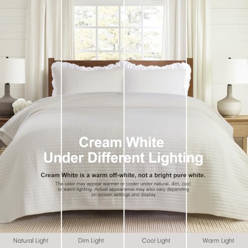 KASENTEX Oversized King Quilt Set 112x106, Soft Washed 3-Layer