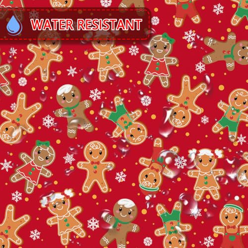 Christmas Gingerbread Outdoor Tablecloth with Umbrella Hole Zipper