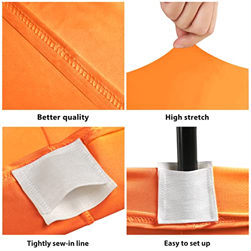 BDDC 6ft Stretch Spandex Fitted Tablecloth – 72x30in (Orange) 2-Pack