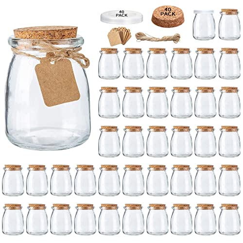 40 Pack 7oz Glass Yogurt & Food Storage Jars with Lids - Reusable & Leakproof