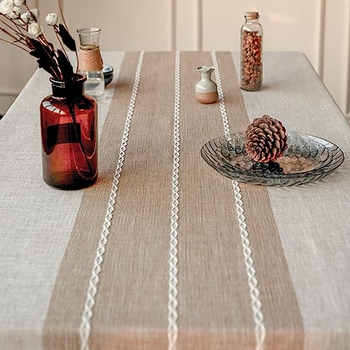 Deep Dream Waterproof Rectangular Tablecloth 86 x 55 Inch Light Coffee, Wrinkle-Free & Anti-Fading