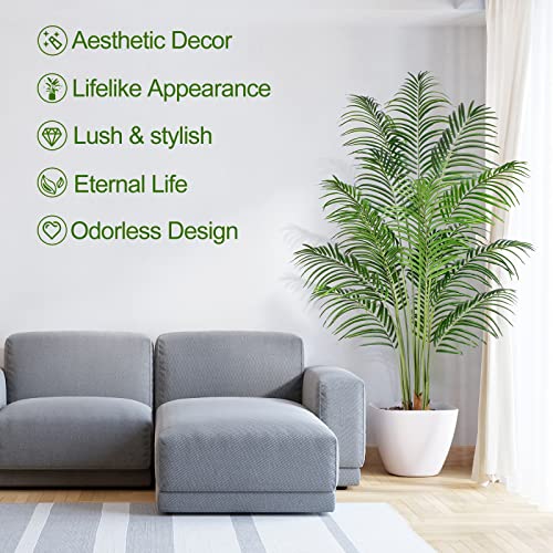 6ft Tall Artificial Palm Tree with 18 Leaves Indoor Decor Faux Tropical Areca Tree