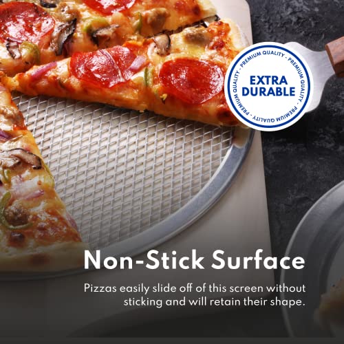 New Star Foodservice 16-Inch Aluminum Pizza Baking Screen - Silver, Commercial Pack of 6