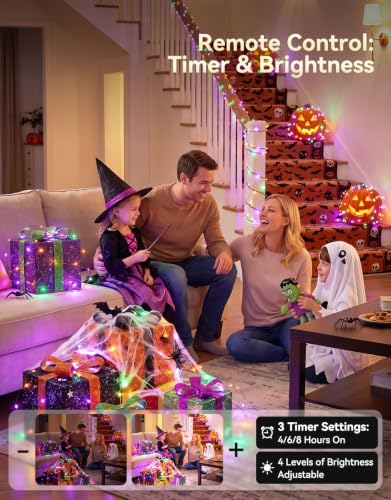 LitHome 130ft RGB 400LED Fairy String Lights with Remote - Green Wire