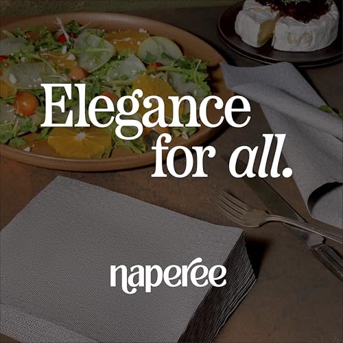 NAPEREE Disposable Cloth-Like Paper Napkins 200 Pack 12x17 Blue Denim - Elegant Dinner & Party Tableware