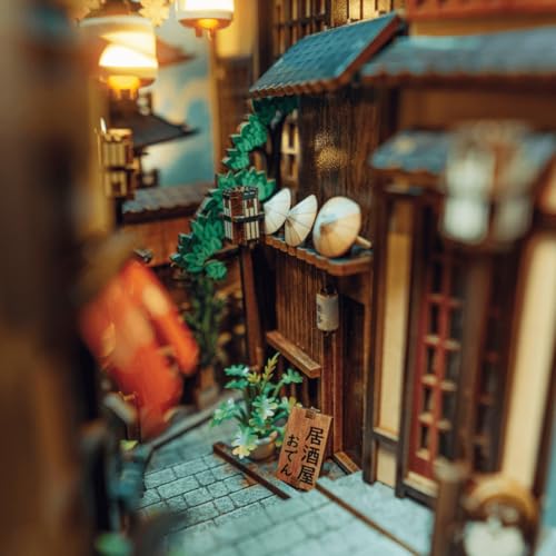 Kyoto Gion Book Nook Kit - DIY Wooden 3D Bookend for Shelves & Decor