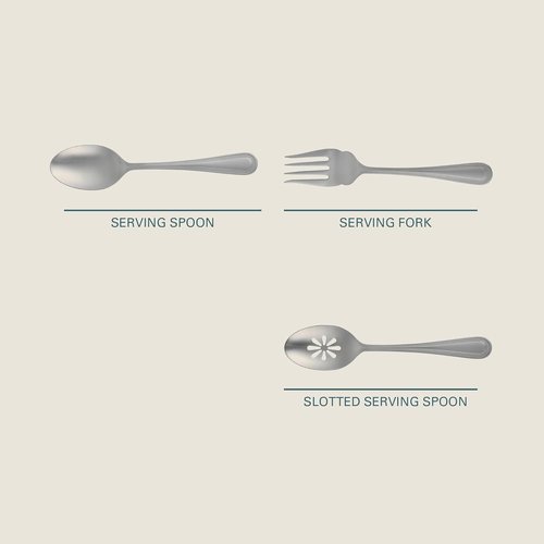 Gibson Home Sinta 87-Piece Stainless Steel Flatware Set - Elegant Bead Border Design, Service for 12