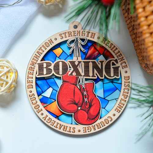 Boxing Christmas Ornament for Boxing Lovers, Boxing Ornament Holiday Tree Decor, Boxing for Boxing Fans, Boxing Gloves Christmas Ornament Boxer