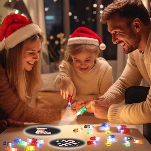 BABORUI Christmas Finger Lights, 16Pcs Christmas Party Favors for Kids, LED Xmas Lights Goodie Bag/Basket Stuffers, Non Candy Xmas Gifts Classroom Prizes Party Supplies
