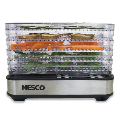 NESCO Food Dehydrator with 5 BPA-Free Trays, Adjustable Temp, Compact Kitchen Appliance