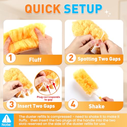 Alotiki 160P Duster Refills - Double-Sided Fiber, 360° Cleaning, Fits Swiffer Handles