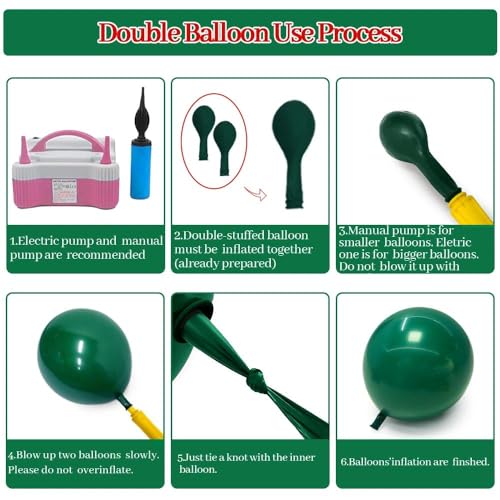 Aurovia Double Stuffed Dark Red, Green, Gold Christmas Balloon Arch Kit with Candy Cane Balloons - Sage Green & Chrome Variations