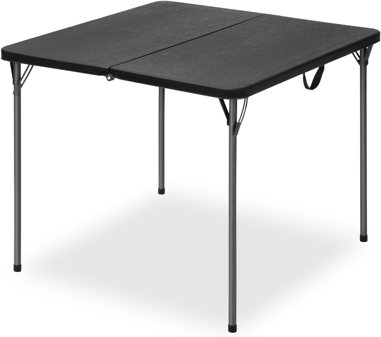 Regine Switzerland 34" Square Folding Table - Heavy-Duty, Portable Design for 4 People, Black